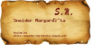 Sneider Margaréta névjegykártya